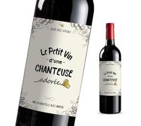 4pcs Étiquettes Bouteille Chanteuse Adorée - Idée Cadeau Vin Originale Pot de Départ, Anniversaire, Retraite, Entreprise, Annonce