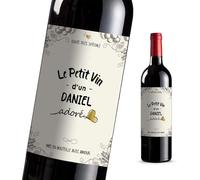 4pcs Étiquettes Bouteille Daniel Adoré - Idée Cadeau Vin Originale Pot de Départ, Anniversaire, Retraite, Entreprise, Annonce
