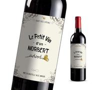 4pcs Étiquettes Bouteille Norbert Adoré - Idée Cadeau Vin Originale Pot de Départ, Anniversaire, Retraite, Entreprise, Annonce