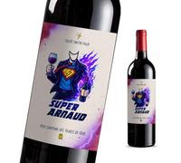 4pcs Étiquettes Bouteille Super Arrière-grand-père - Idée Cadeau Vin Originale Pot de Départ, Anniversaire, Retraite, Entreprise, Annonce