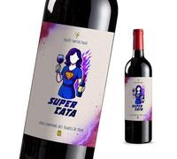 4pcs Étiquettes Bouteille Super Tata - Idée Cadeau Vin Originale Pot de Départ, Anniversaire, Retraite, Entreprise, Annonce