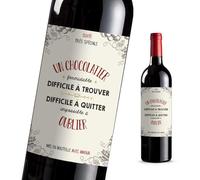 4pcs Étiquettes Bouteille Un Chocolatier Formidable - Idée Cadeau Vin Originale Pot de Départ, Anniversaire, Retraite, Entreprise, Annonce