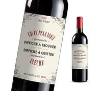 4pcs Étiquettes Bouteille Un Consultant Formidable - Idée Cadeau Vin Originale Pot de Départ, Anniversaire, Retraite, Entreprise, Annonce