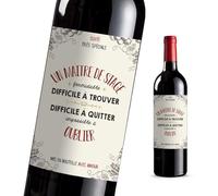 4pcs Étiquettes Bouteille Un Maitre de stage Formidable - Idée Cadeau Vin Originale Pot de Départ, Anniversaire, Retraite, Entreprise, Annonce