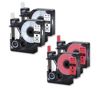 4PCS Étiquettes de couleur assorties compatibles avec le ruban D1 45010 45013 Étiquettes standard Ruban 12 mm Compatible avec une utilisation avec LabelManager 100 120p 260p(Combination H)