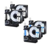 4PCS Étiquettes de couleur assorties compatibles avec le ruban D1 45010 45013 Étiquettes standard Ruban 12 mm Compatible avec une utilisation avec LabelManager 100 120p 260p(Combination J)