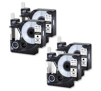 4PCS Étiquettes de couleur assorties compatibles avec le ruban D1 45010 45013 Étiquettes standard Ruban 12 mm Compatible avec une utilisation avec LabelManager 100 120p 260p(Combination I)