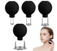 4pcs Face Cupping Set 4 Face Face Cupping tasses sous vide aspiration faciale Verre Silicone thérapie de coupe