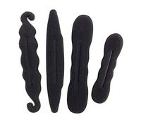 4pcs femmes éponges en mousse magiques styling pince à cheveux dispositif donut accessoires - noir écologique et pratiqueUtile