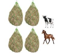 4pcs Filet À Foin Pour Chevaux, Filet À Foin Sac À Foin Pour Chevaux Filets À Foin Filet D'alimentation Avec Anneaux Filet De Nourriture Pour Foin Maille 5x5cm Pour Une Alimentation Adaptée À L'espèce