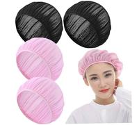 4pcs Filets à cheveux pour dormir, nets à cheveux mailles respirables réglables et capuchon en filet élastique et rétractable pour le personnel de service, les médecins, les infirmières, pour les f