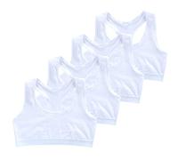 4pcs Filles Sports Bra Coton Débardeur pour Filles, Soutien-Gorge D'entraînement sans Couture pour Enfants Adolescents Starter Bras sous-vêtements Bustier Fille pour Fille 9-14 Ans