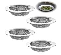 4PCS Filtre à Évier, 7.5cm, Cuisine en Acier Inoxydable, Grille pour Évier, Idéale pour Éviter Les Obstructions, Nettoyage Facile Au Lave-Vaisselle, Filtre Évier Cuisine Durable Et Pratique