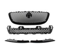 4Pcs for Jaguar XJ 2010 2011 2012 2013 2014 2015 Gloss Black Car Front Bumper Grille Upper+Lower Mesh Grill Grille Trims Strips