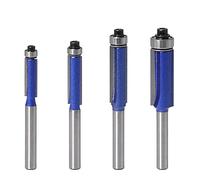 4pcs Fraise a Copier à queue 6mm Fraise à Affleurer Bois Fraise Roulement | Defonceuse Carbure de Tungstène Fraise Droite de Copiage Avec Roulement Supérieur pour le Travail du bois