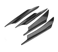 4Pcs Front Bumper Canards Lip Splitter Fins Carbon Fiber Spoiler Car Body Kit with Double Sided Adhesive Tape and Screw Mounting for Most Vehicle Impact Abs