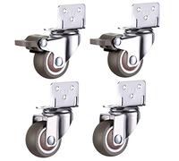 4pcs Furniture Casters Wheels Soft Swivel Caster Quite Roller Wheels for Trolley Crib Bed Wheels Household Accessory(2 Brake 2 No Brake,1.25 inch)