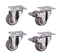 4pcs Furniture Casters Wheels Soft Swivel Caster Silver Roller Wheel for Platform Trolley Chair Household Accessori(Silver)