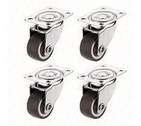 4PCS Furniture Casters Wheels TPR Soft Swivel Caster Silver Roller Wheel with Brake for Platform Trolley Chair(4pcs Without Brake,2 inch)