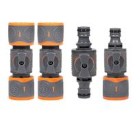 4PCS Garden Hose Shut Off Valve Double Flows Control Water Pipe Adapter for Gardening, Car Washing, Irrigation