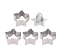4Pcs Gâteau Cutter Moule En Acier Inoxydable Multifonction DIY Libération Facile Gâteau Cutter Moule Outil avec Couvercle pour Gâteaux Maison Cuisson Fournitures De Fête (Cinq étoiles pointues en