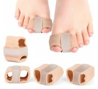 4pcs Gel Toe Separators, Soft Gel Big Toe Spacers with 2 Elastic Loops, Breathable Toe Spacers for Women Men