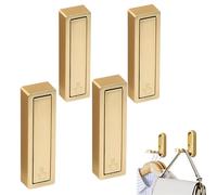 4PCS Gold Foldable Wall Hooks,Gold Zinc Alloy Folding Wall Hooks,Foldable Coat Hooks, Invisible Folding Retractable Wall Hooks,for Hanging Coats, Scarves, Hats, Bathrobes, Keys, Bags (Glod,4pcs)