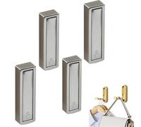 4PCS Gold Foldable Wall Hooks,Gold Zinc Alloy Folding Wall Hooks,Foldable Coat Hooks, Invisible Folding Retractable Wall Hooks,for Hanging Coats, Scarves, Hats, Bathrobes, Keys, Bags (Sliver,4pcs)