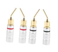 4pcs Gold-Plated Banana for Speaker Wire Screw Type Connector for Home Theater and Surround Sound Systems