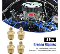 4pcs Graisseur Droit M12x1.25 Laiton Filetage Raccord Graissage Embout pour Voiture Moto