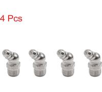 4pcs Graisseur M10x1 Coudé 45° Raccord Graisseur Acier Inox Embout pour Voiture