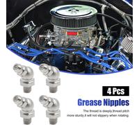 4pcs Graisseur M6x1 Coudé 45° Raccord Graisseur Acier Inox Embout pour Voiture