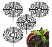 4pcs Grilles de Pots de Plantes, 30cm Couvercle de Pot de Fleurs, Grilles Végétales de Protection des Plantes, Protège l'enfant de la Saleté des Plantes Convient, Protéger Les Plantes (Noir)