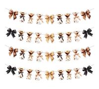 4pcs Guirlande Bannières de Fête avec Nœuds, Verres à Café Expresso Martini Pré-Assemblée Thème Cocktail Café avec Nœuds pour Enterrement vie de Jeune Fille