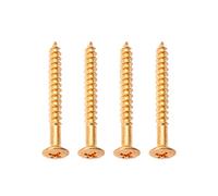 4Pcs Guitare Plaque de Cou Vis Plaque de Cou Vis de Montage Remplacement pour Guitare Électrique (Doré)