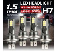 4PCS H7 LED PhIÈME BALB MINI H7 + H7 BAMPS FILLIGNE BULBES HEURS BOUR POUR LA POUR LE POUR 40W 1400LM 6000K KIT