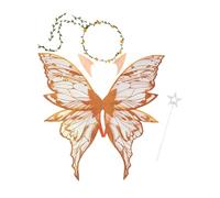 4PCS Halloween Fairy Wings Set for Cosplay, for Girls and Women, Butterfly Wings, Elf Ears, Magic Wand, Flower Headband
