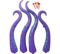 4Pcs Halloween Gonflables Réaliste Géant Gonflable Poulpe Tentacule Blow Up Costume Halloween Décoration pour Cour Pelouse Jardin Fenêtre Extérieure..