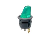 4pcs Handle circular boat shaped switch Handle 3-pin 2-speed boat shaped switch 20MM with light switch 12V/220V KCD1 NWPNLXEA(Green,220V)