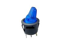 4pcs Handle circular boat shaped switch Handle 3-pin 2-speed boat shaped switch 20MM with light switch 12V/220V KCD1 NWPNLXEA(Blau,220V)