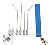 4Pcs High Pressure Washer Nozzle Kit,Stainless Steel Water Heater Flush Wand Tool,1/4 Inch Quick-Connect Extension Rod Nozzle Cleaning Set for Washing Machines,AC,Water Heaters (6PCS)