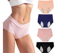 4Pcs High-Waisted Leak Proof Panties, Women's High Waisted Cotton Underwear, High Waist Leakproof Underwear for Women (4pcs-d,5X-Large)