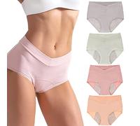 4Pcs High-Waisted Leak Proof Panties, Women's High Waisted Cotton Underwear, High Waist Leakproof Underwear for Women (4pcs-c,X-Large)