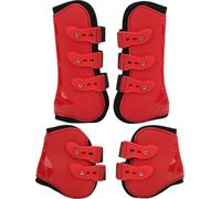 4pcs Horse Bein GuardPolyuréthaneNéoprène Front Hind tendons saut bottes pour équipement d'équitation Set de rouge et M.