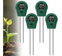 4PCS Humidimètre Sol pour Plantes, 3 en 1 Humidimètre pour Plantes, Compteur de Sol avec PH/Température/Lumière, Convient pour Jardinage, Pelouse, Jardin, Agriculture