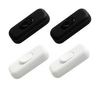 4PCS Interrupteur Torpedo 6A 250V, Interrupteurs Bipolaire en Ligne pour Lampes de Bureau, Lampes de Chevet et Petits Appareils, Interrupteurs à Bascule Noir et Blanc