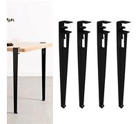 4Pcs Iron F-Shape Table Legs, 76cm(30in), Black: Adjustable Coffee/Dining/Desk/Workbench/Bar Legs, No Punching, Easy Install, 300kg Capacity