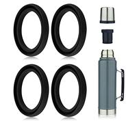 4pcs Joints de Rechange en Silicone Classique pour Stanley, Joint d'Étanchéité en Silicone Compatible avec Stanley Classic 20 oz 1,0 QT 1,5 QT 2 QT 2,5 QT Bouchon de Bouteille sous Vide Noir