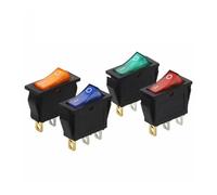 4Pcs KCD3 Rocker Switch ON-OFF 2 Position 3 Pin Electrical equipment With Light Power Switch 16A 250VAC/ 20A 125VAC NWPNLXEA(Mixed 4Pcs)