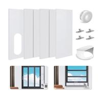 4PCS Kit Calfeutrage Climatiseur Mobile 10CM, 130&150mm Universel Kit Fenêtre Climatiseur Mobile, Kit Joint de Fenêtre Climatisation Mobile, Joint de Porte pour Fenêtre de 43-140cm